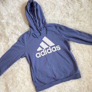 Adidas Classic Blue Hoodie with White Logo